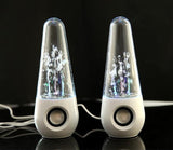 Round LED Dancing Water Music Fountain Light Computer Speaker / Iphone5S /PC /Laptop Black - Computer Speakers - Althemax - 6