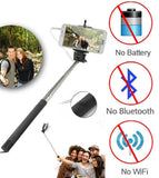 Blue 3.5mm Extendable Selfie Wired Stick Phone Holder Remote Shutter Monopod For smartphone iphone - Tripods & Monopods - Althemax - 5