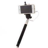Black 3.5mm Extendable Selfie Wired Stick Phone Holder Remote Shutter Monopod For smartphone iphone - Tripods & Monopods - Althemax - 2