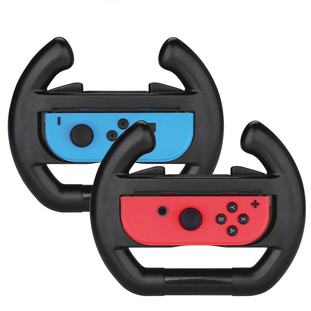 Black 2 x Race Car Controller Remote dock steering Wheel Accessory Joy-Con For Nintendo Switch Mario Cart