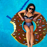 Althemax® Inflatable Giant Donut Pool Beach Float 120cm 4ft Swimming Stawberry Pink / Chocolate - Floating Bed - Althemax - 10