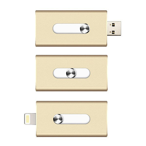 New 16GB Gold USB i-Flash Drive U Disk 8 pin Memory Stick Adapter