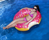 Althemax® Inflatable Giant Donut Pool Beach Float 120cm 4ft Swimming Stawberry Pink / Chocolate - Floating Bed - Althemax - 2