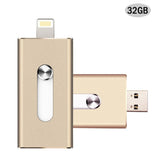 New 64GB Gold USB i-Flash Drive U Disk 8 pin Memory Stick Adapter For iPhone 5S 6S plus iPad - Cellphone Accessory - Althemax - 6