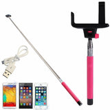 Built in Bluetooth Extendable Selfie Stick Monopod Holder Multi Available - Pink - Tripods & Monopods - Althemax - 4
