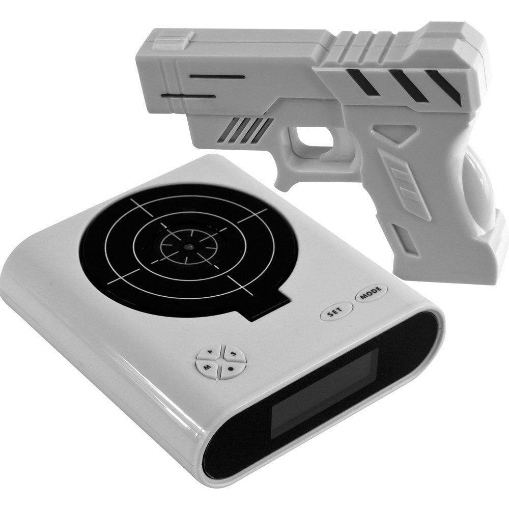 Shooting Infrared Toy Gun Alarm Clock Target Panel Shooting LCD Screen Toy Games Gifts White