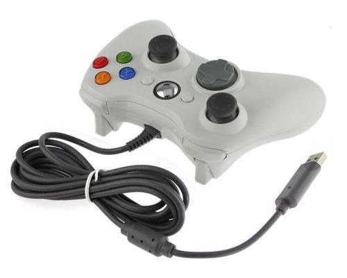 Wired Xbox 360 USB Game Pad Joysticks Controller For xBox 360 or PC White — Blue image 3