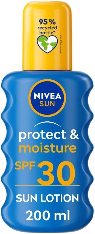 NIVEA SUN Protect & Moisture Sun Spray SPF 50+ (200ml), Moisturising Suncream Spray with Vitamin C and Hyaluron, Immediate UVA/UVB Protection, Fast-Absorbing No White Cast Formula image 22