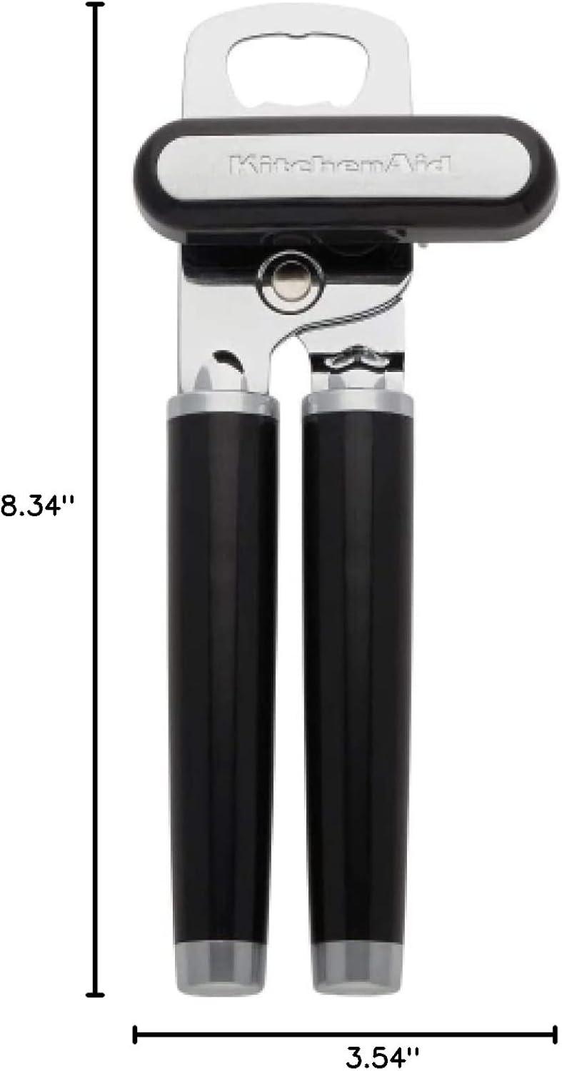 KitchenAid Classic Multifunction Can Opener and Bottle Opener Easy to Use, Razor Sharp Stainless Steel Cutting Wheel, Soft Ergonomic Handles, Black image 23