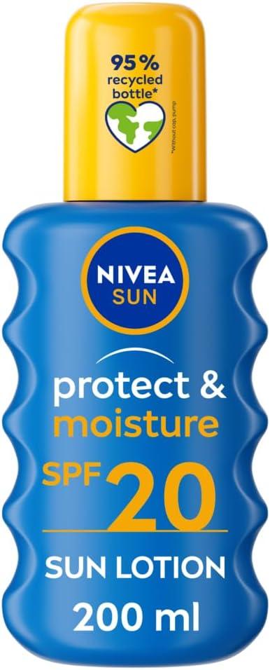 NIVEA SUN Protect & Moisture Sun Spray SPF 50+ (200ml), Moisturising Suncream Spray with Vitamin C and Hyaluron, Immediate UVA/UVB Protection, Fast-Absorbing No White Cast Formula image 20