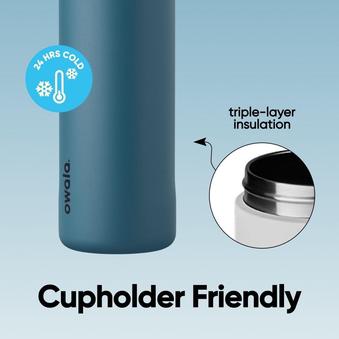 Owala FreeSip Insulated Stainless Steel Water Bottle with Straw, BPA-Free Sports Water Bottle, Great for Travel, 24 Oz, Denim image 20