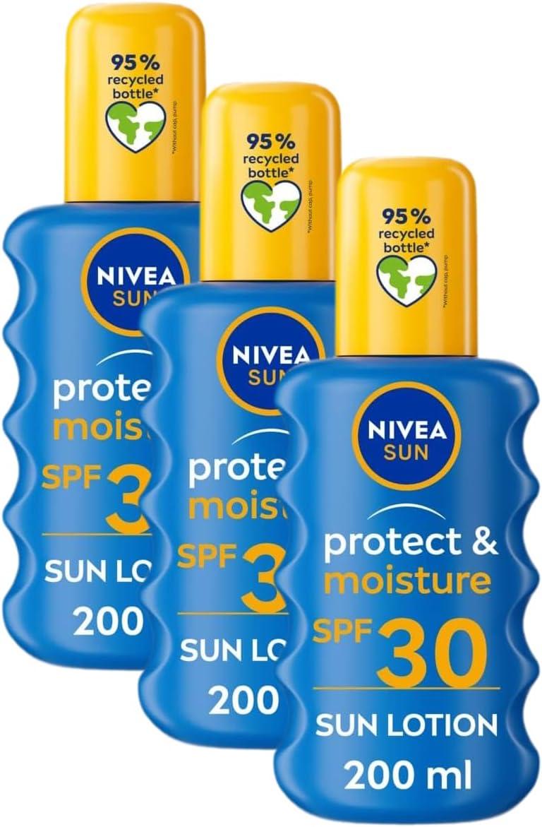 NIVEA SUN Protect & Moisture Sun Spray SPF 50+ (200ml), Moisturising Suncream Spray with Vitamin C and Hyaluron, Immediate UVA/UVB Protection, Fast-Absorbing No White Cast Formula image 25