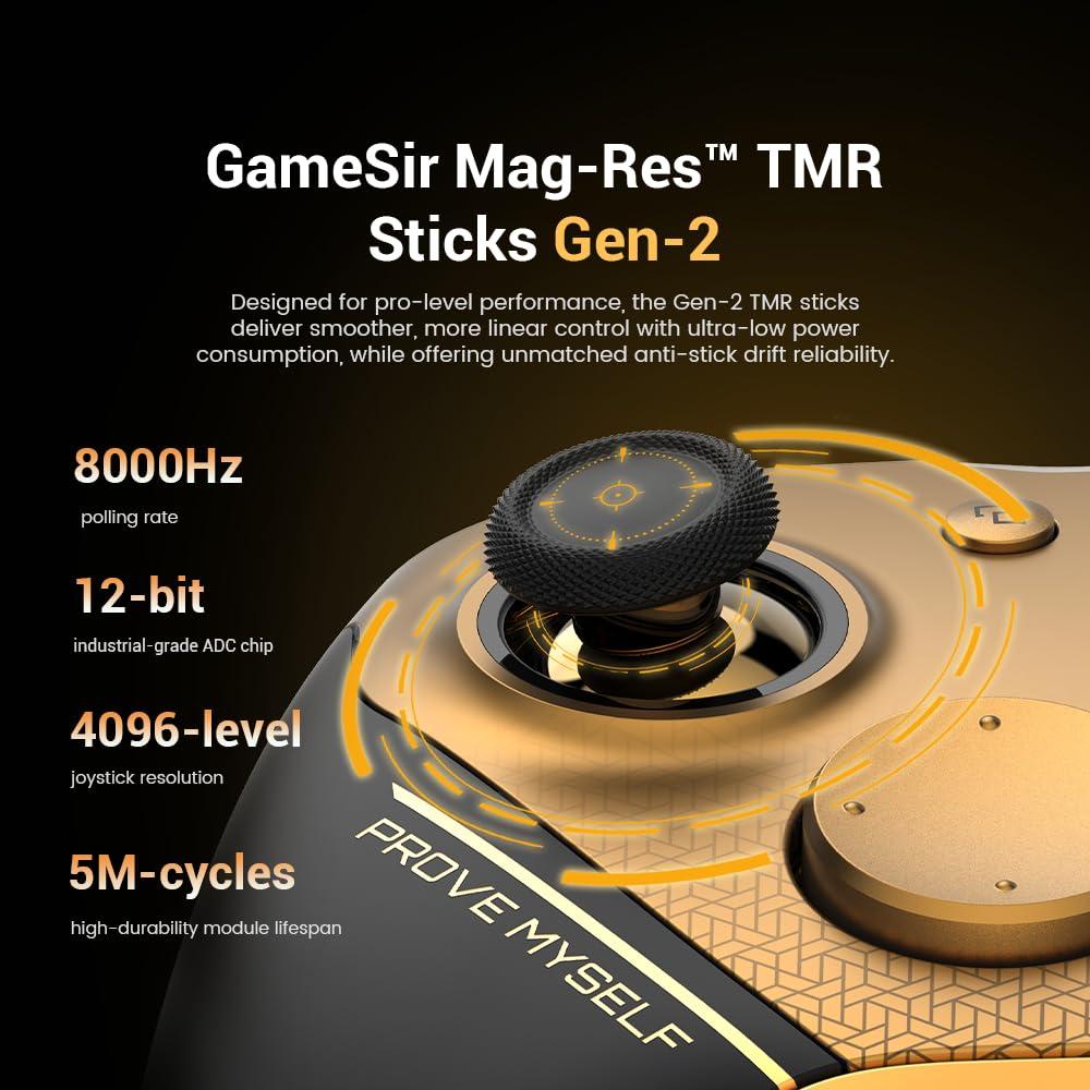 GameSir G7 Pro 8K PC Wireless Gaming Controller, 8000Hz Polling Rate, Gen 2 TMR Joysticks, Hall Effect Triggers, 4 Programmable Buttons, Charging Dock, Esports Controller for FPS & Competitive Gaming - Champion Edition image 11