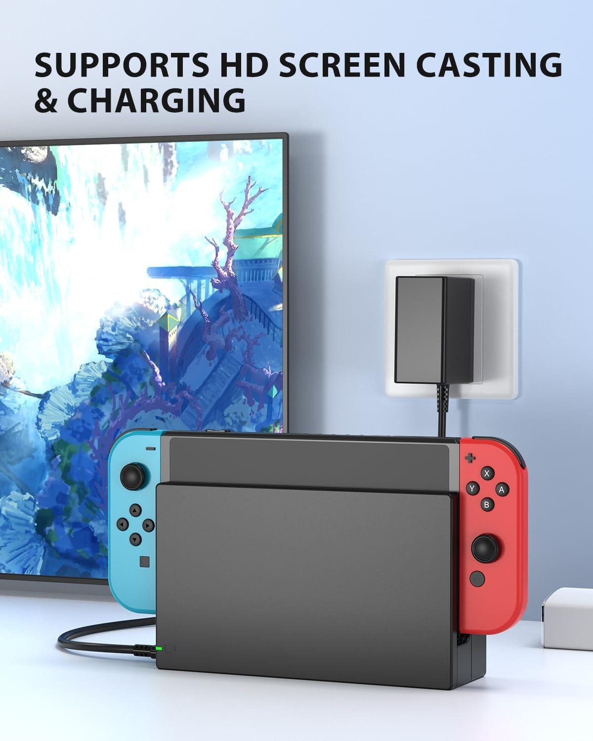 TV Dock Station for Switch/Switch OLED Replacement 3-in-1 – Includes Original IC Module, AC Charger & High-Speed HDMI Cable, Supports 1080P HD Output & Console Charging (Not Compatible with Switch 2) image 10
