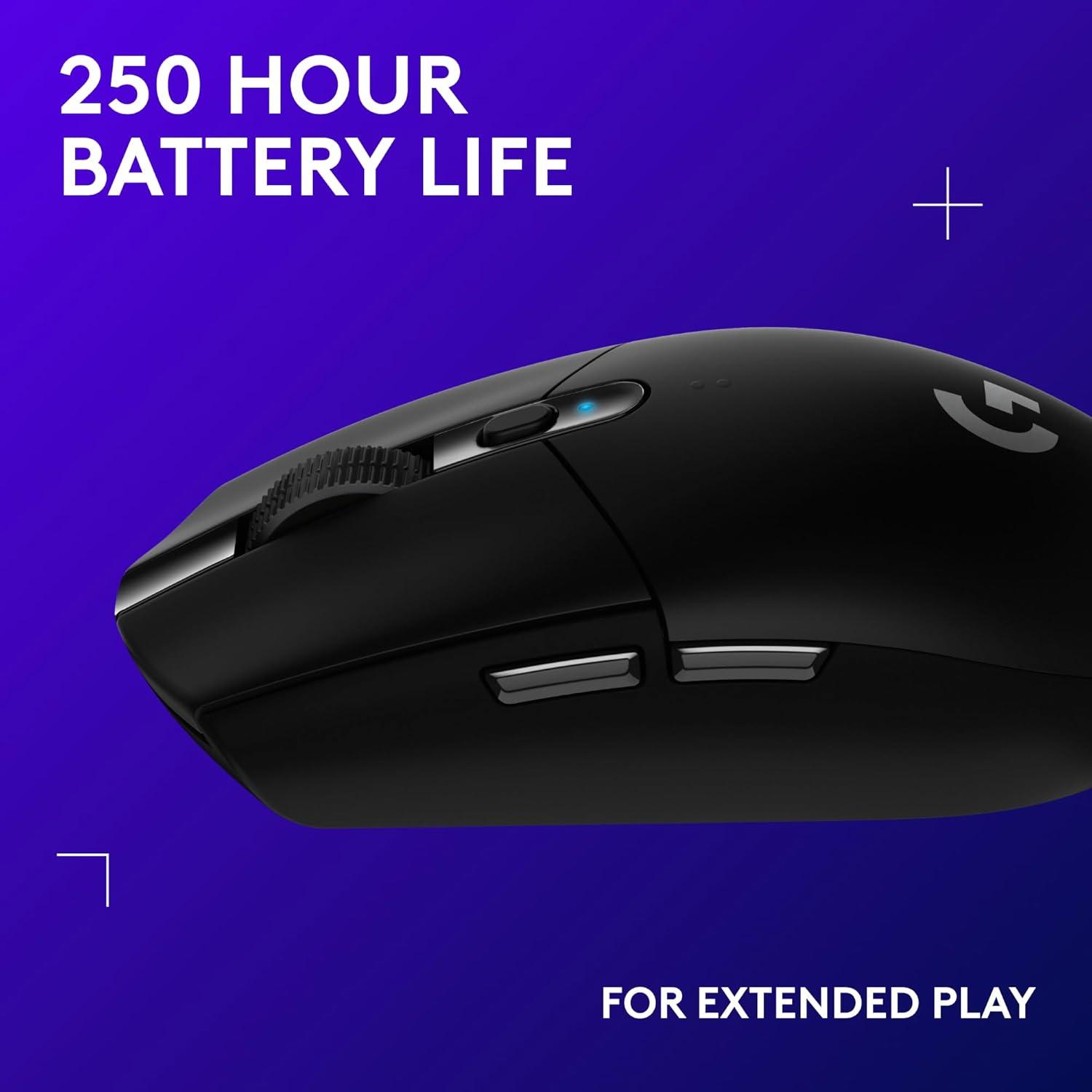 Logitech G305 Lightspeed Wireless Gaming Mouse, Hero Sensor, 12,000 DPI, Lightweight, 6 Programmable Buttons, 250h Battery, On-Board Memory, Compatible with PC, Mac - Black image 19