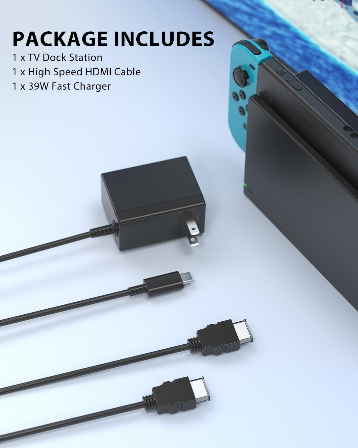 TV Dock Station for Switch/Switch OLED Replacement 3-in-1 – Includes Original IC Module, AC Charger & High-Speed HDMI Cable, Supports 1080P HD Output & Console Charging (Not Compatible with Switch 2) image 11