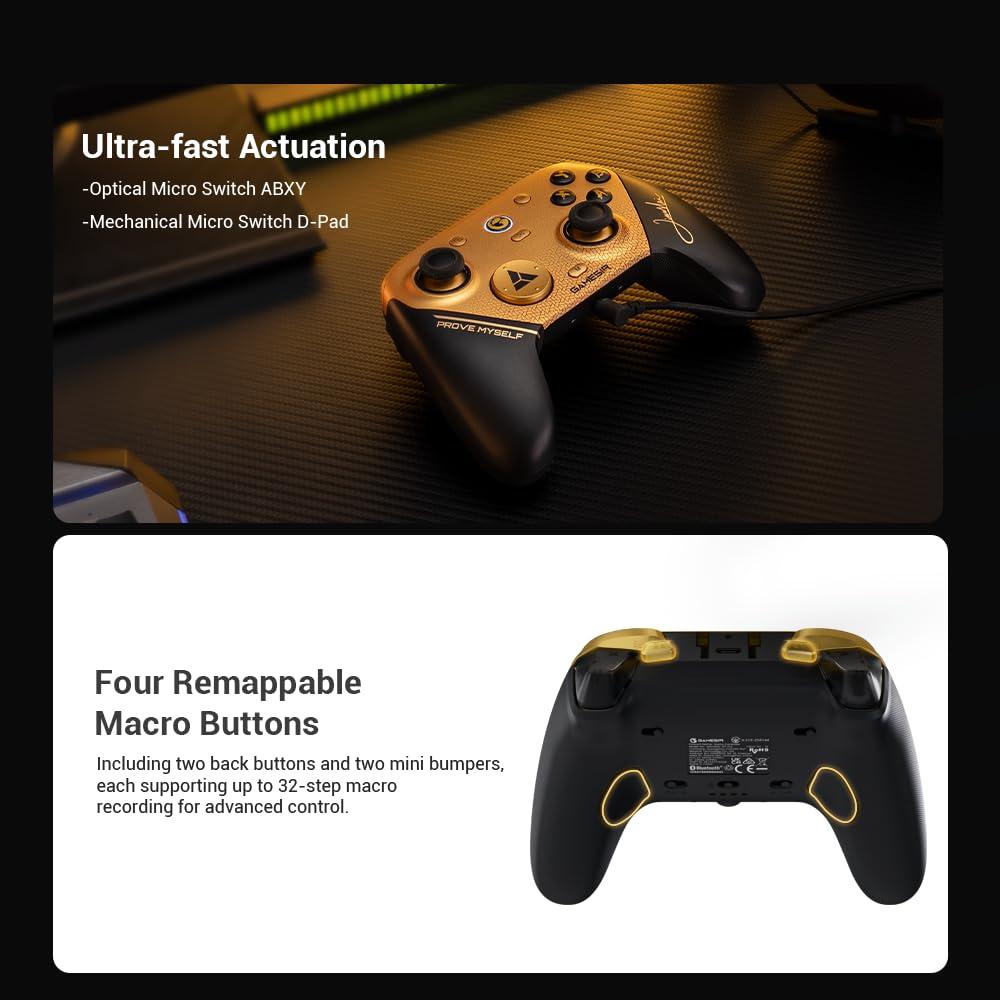 GameSir G7 Pro 8K PC Wireless Gaming Controller, 8000Hz Polling Rate, Gen 2 TMR Joysticks, Hall Effect Triggers, 4 Programmable Buttons, Charging Dock, Esports Controller for FPS & Competitive Gaming - Champion Edition image 13