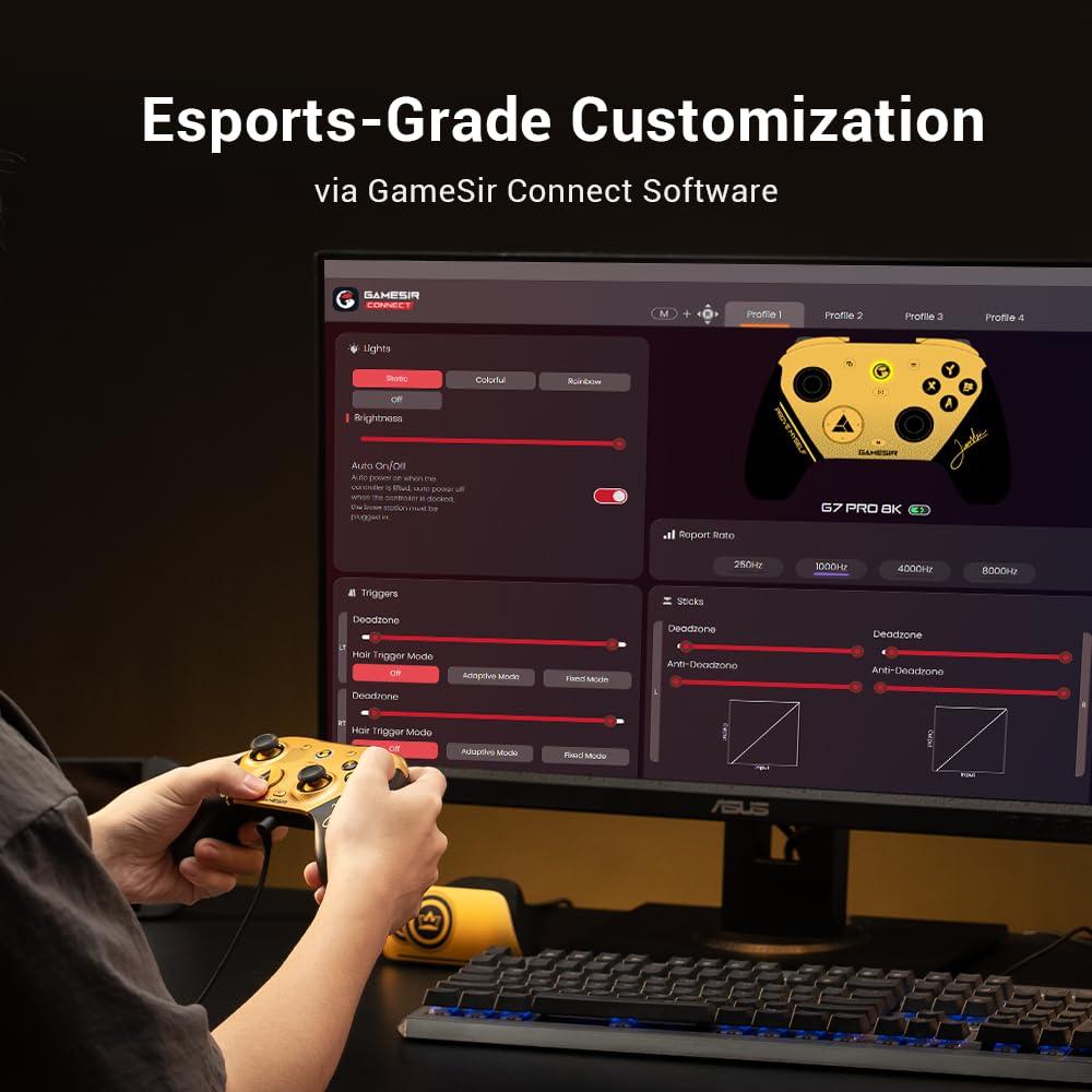 GameSir G7 Pro 8K PC Wireless Gaming Controller, 8000Hz Polling Rate, Gen 2 TMR Joysticks, Hall Effect Triggers, 4 Programmable Buttons, Charging Dock, Esports Controller for FPS & Competitive Gaming - Champion Edition image 15