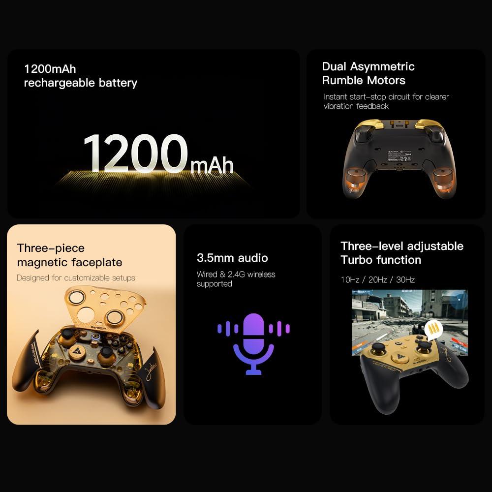 GameSir G7 Pro 8K PC Wireless Gaming Controller, 8000Hz Polling Rate, Gen 2 TMR Joysticks, Hall Effect Triggers, 4 Programmable Buttons, Charging Dock, Esports Controller for FPS & Competitive Gaming - Champion Edition image 16