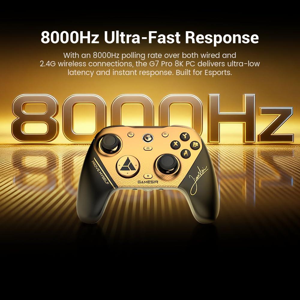 GameSir G7 Pro 8K PC Wireless Gaming Controller, 8000Hz Polling Rate, Gen 2 TMR Joysticks, Hall Effect Triggers, 4 Programmable Buttons, Charging Dock, Esports Controller for FPS & Competitive Gaming - Champion Edition image 10