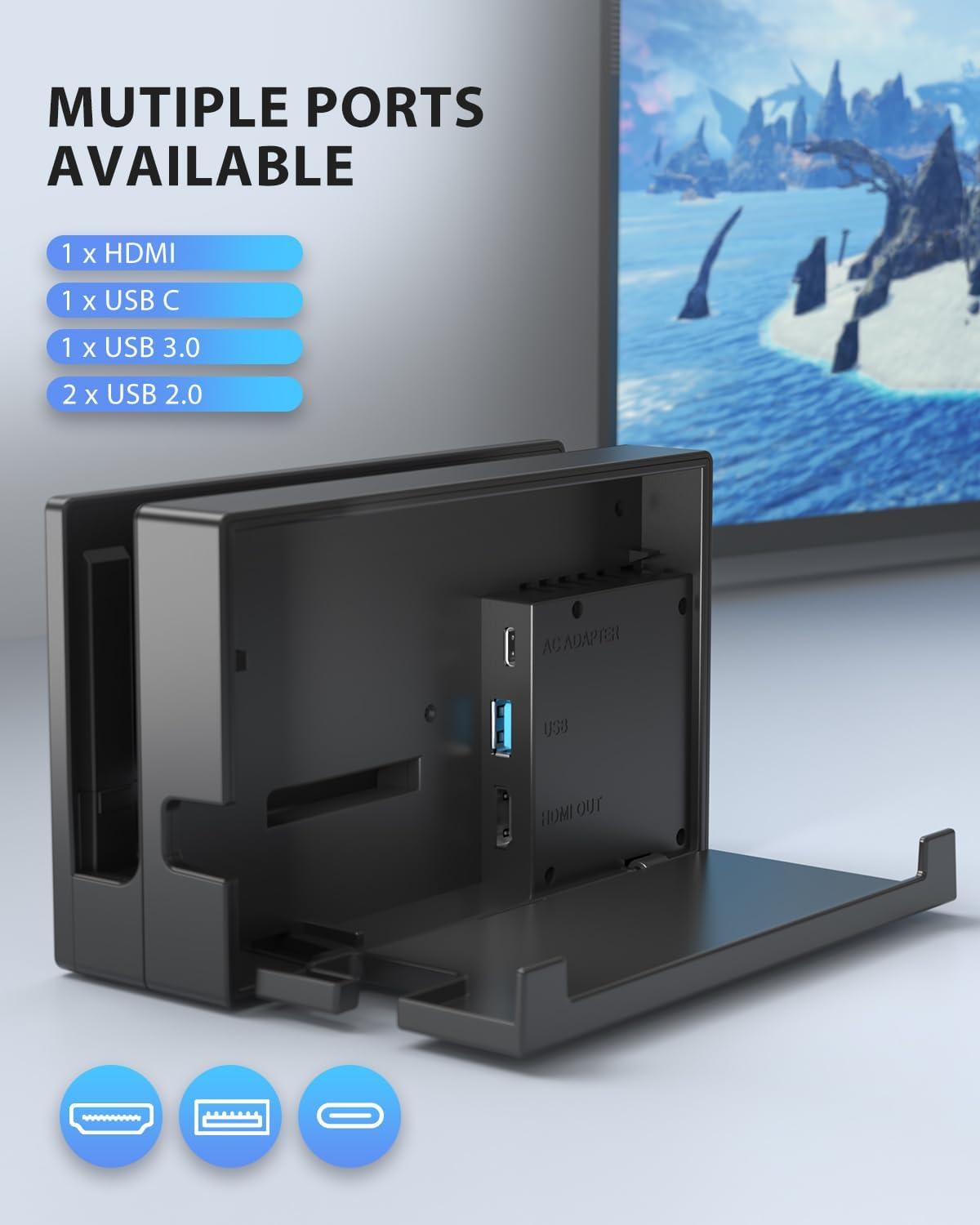 TV Dock Station for Switch/Switch OLED Replacement 3-in-1 – Includes Original IC Module, AC Charger & High-Speed HDMI Cable, Supports 1080P HD Output & Console Charging (Not Compatible with Switch 2) image 7