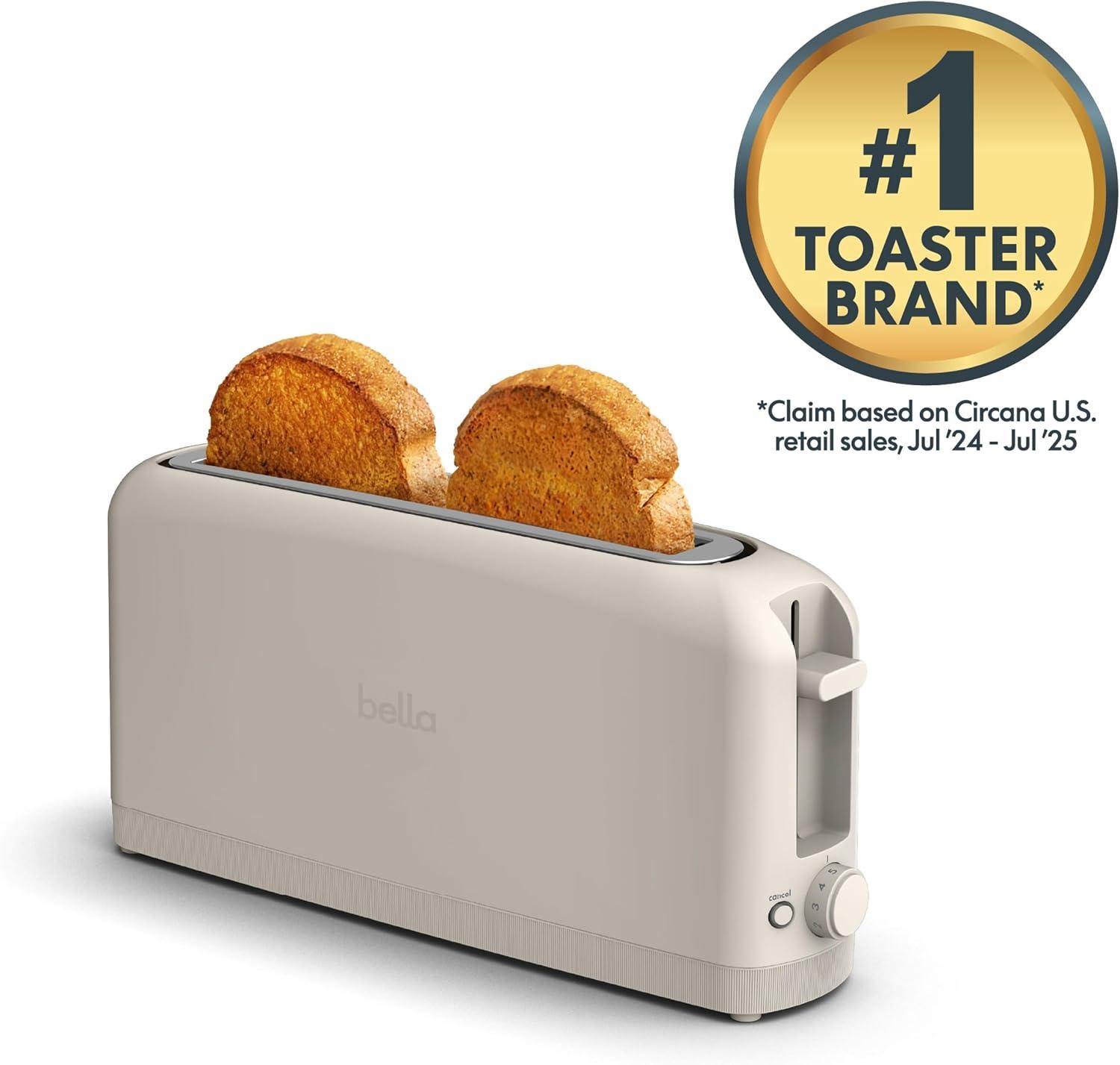 bella 2 Slice Slim Toaster, Fits-anywhere™ Kitchenware, 6 Setting Shade Control with Reheat & Cancel Buttons, Fits sourdough, 10” Long Slot, Anti Jam & Auto Shutoff, 900 Watt, Oatmilk image 19