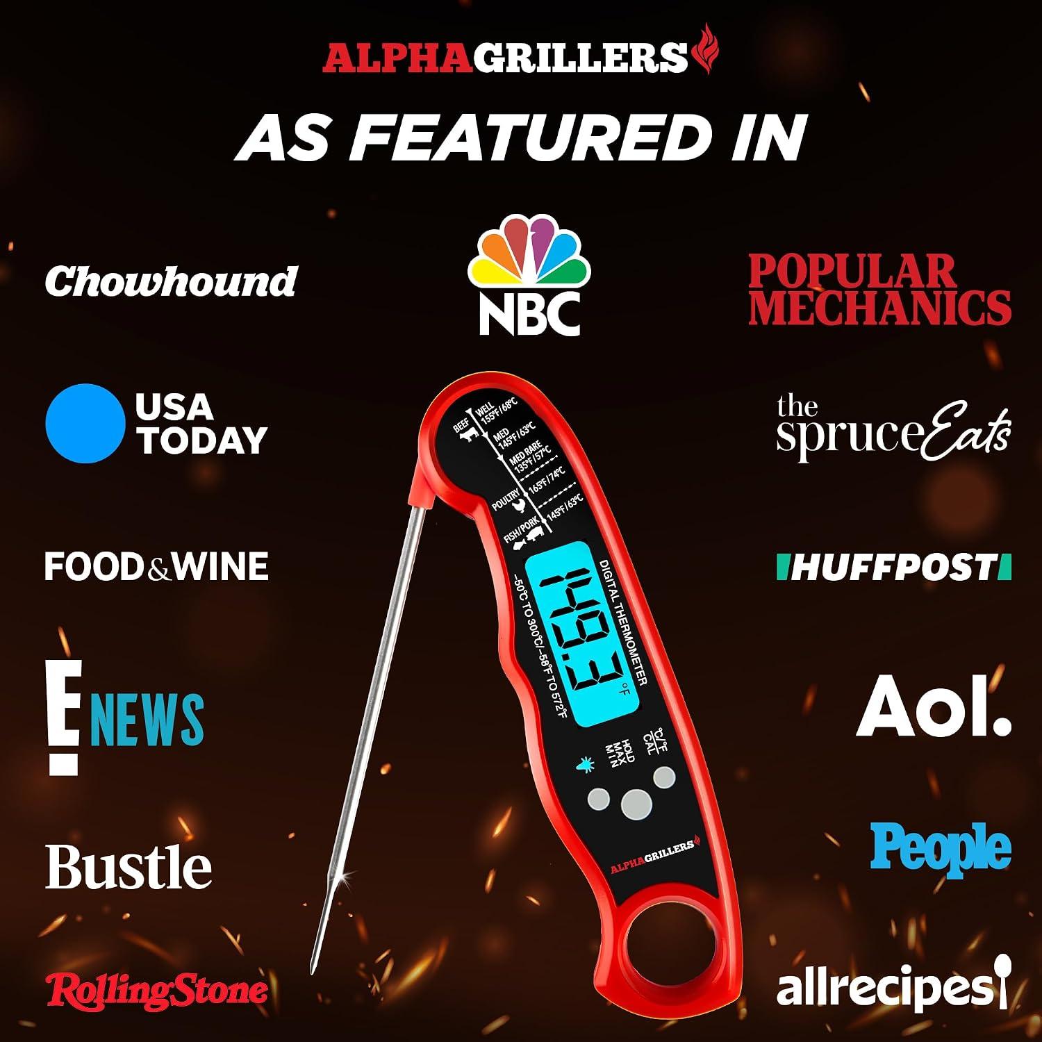 Alpha Grillers Meat Thermometer Digital – Instant Read Food Thermometer for Cooking & Grilling – Professional Kitchen Birthday Gifts for Men, Him, Dad, Husband, Boyfriend image 10