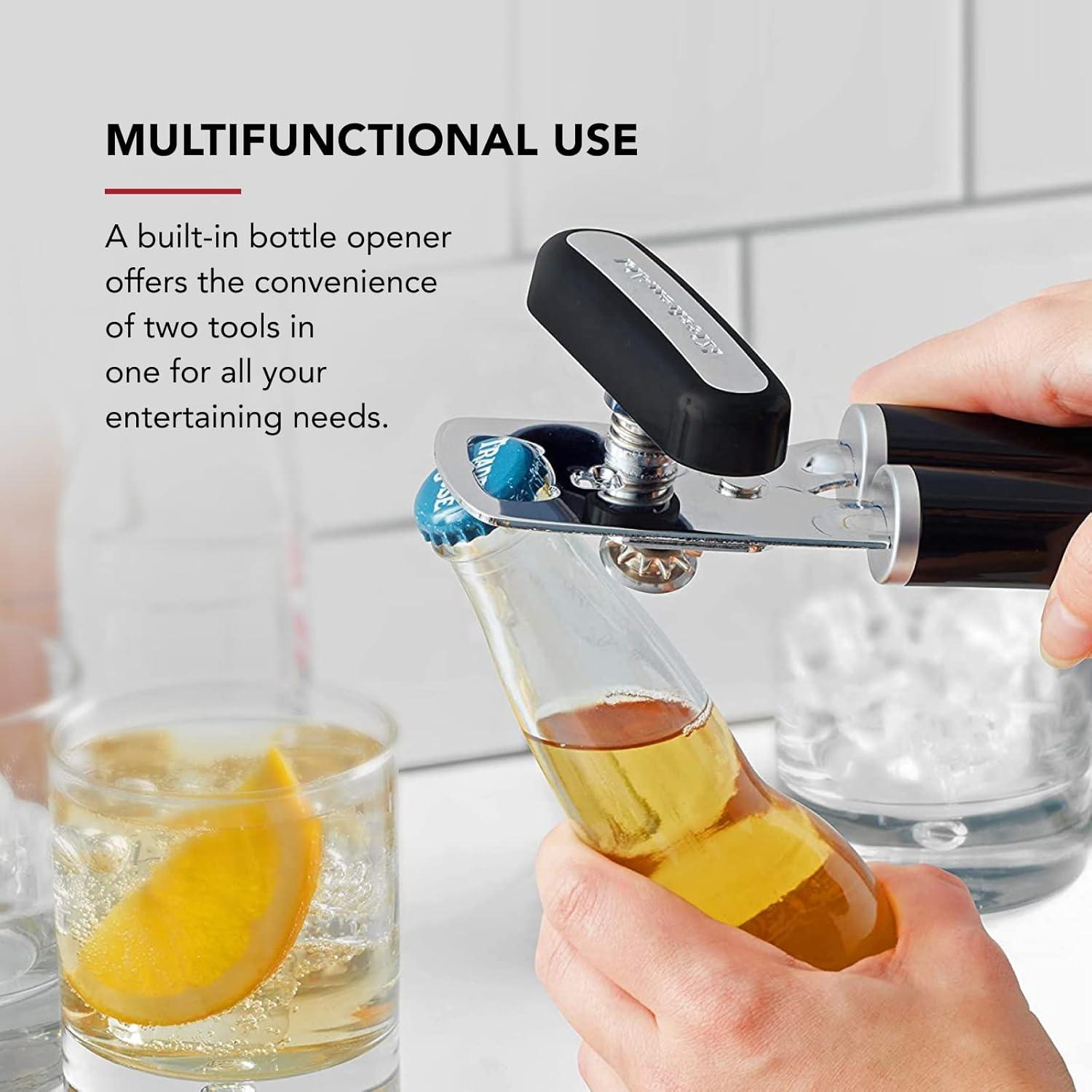 KitchenAid Classic Multifunction Can Opener and Bottle Opener Easy to Use, Razor Sharp Stainless Steel Cutting Wheel, Soft Ergonomic Handles, Black image 20