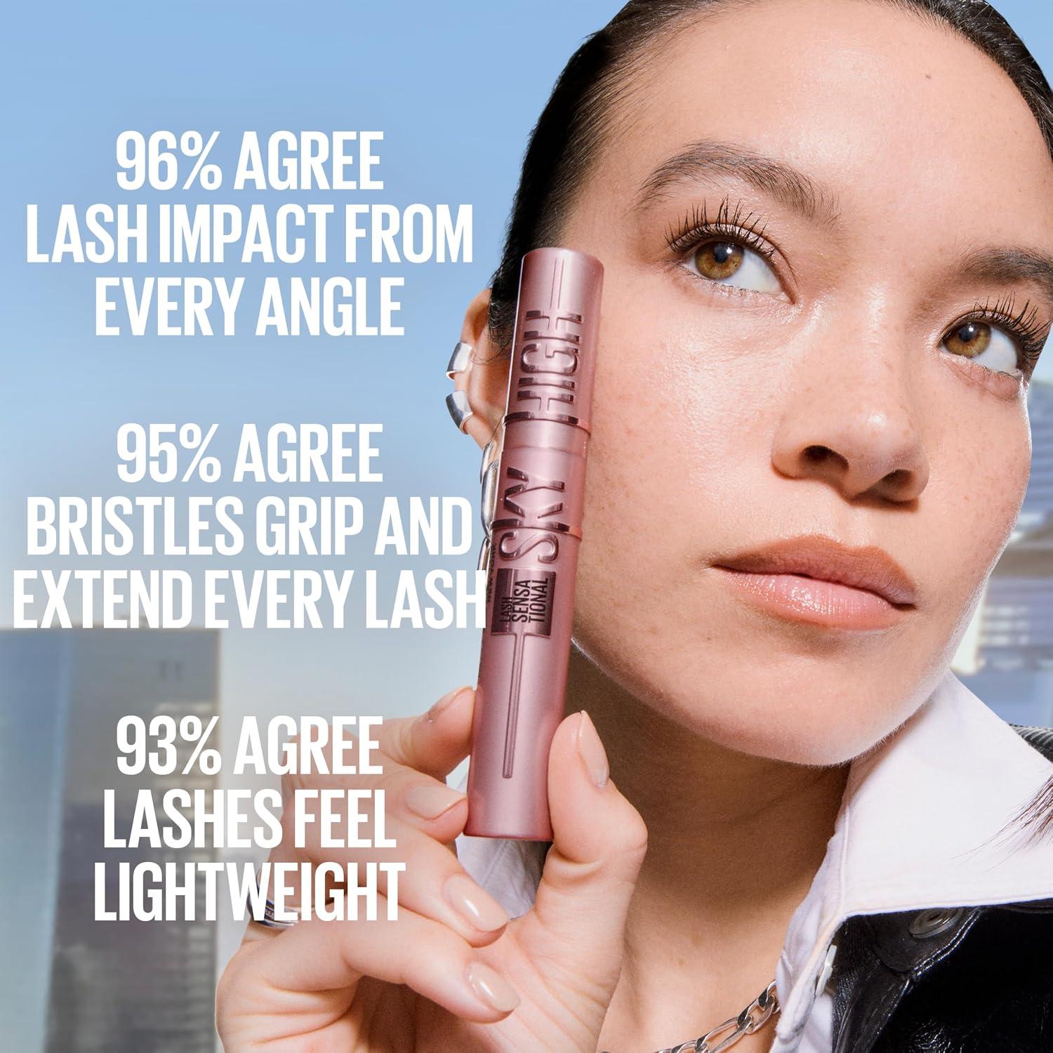 Maybelline Mascara, Lash Sensational Sky High Volumizing & Thickening, Eyelash Lengthening, Flake-Free Formula, Washable Mascara Infused with Bamboo Extract, Full Volume Mascara, Colour: Black image 22