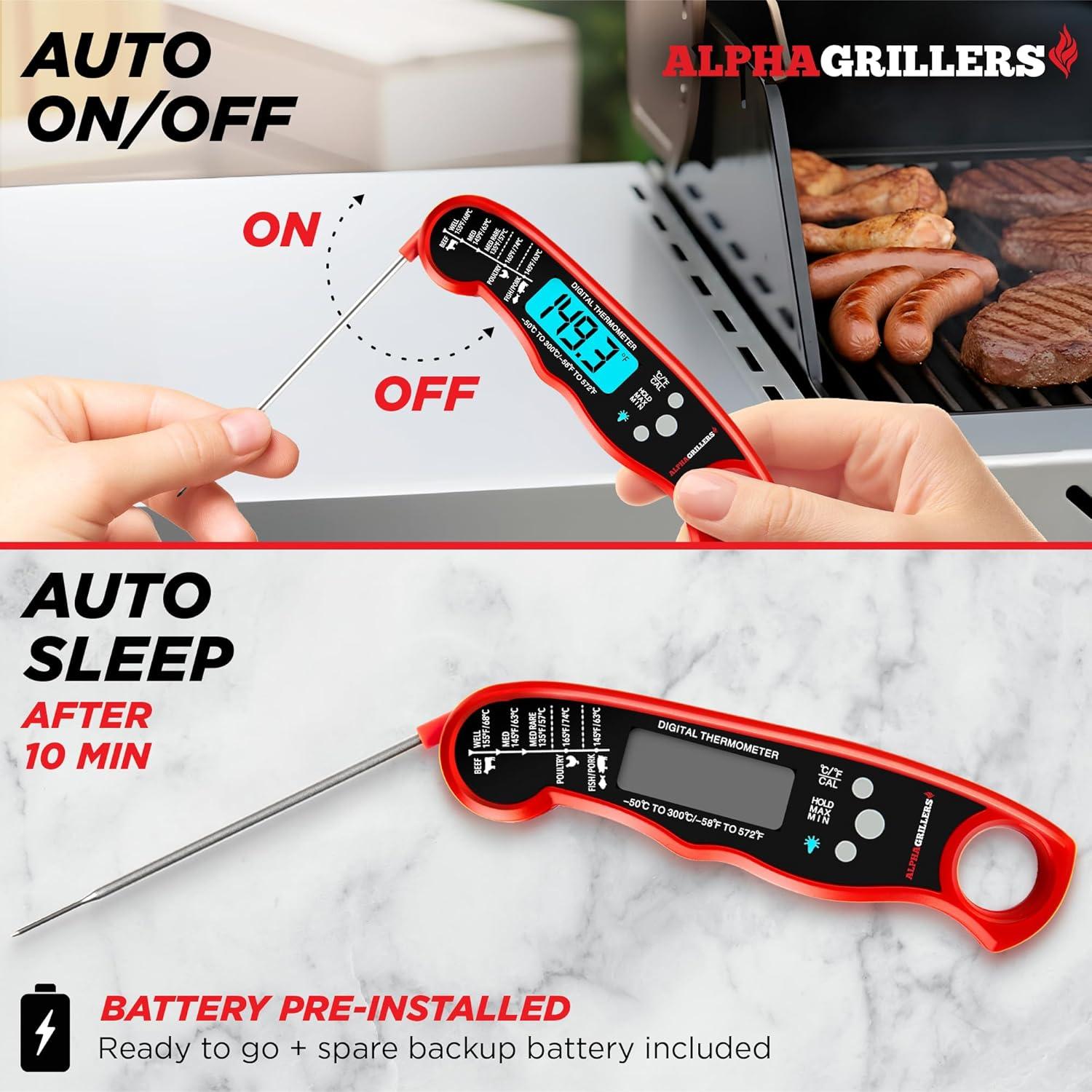 Alpha Grillers Meat Thermometer Digital – Instant Read Food Thermometer for Cooking & Grilling – Professional Kitchen Birthday Gifts for Men, Him, Dad, Husband, Boyfriend image 9