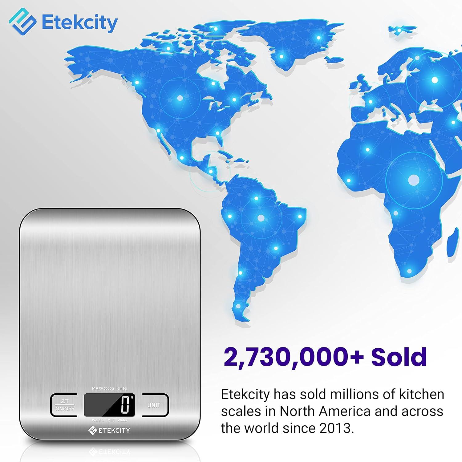 Etekcity Food Kitchen Scale, Digital Grams and Ounces for Weight Loss, Baking, Cooking, Keto and Meal Prep, LCD Display, Medium, 304 Stainless Steel image 24