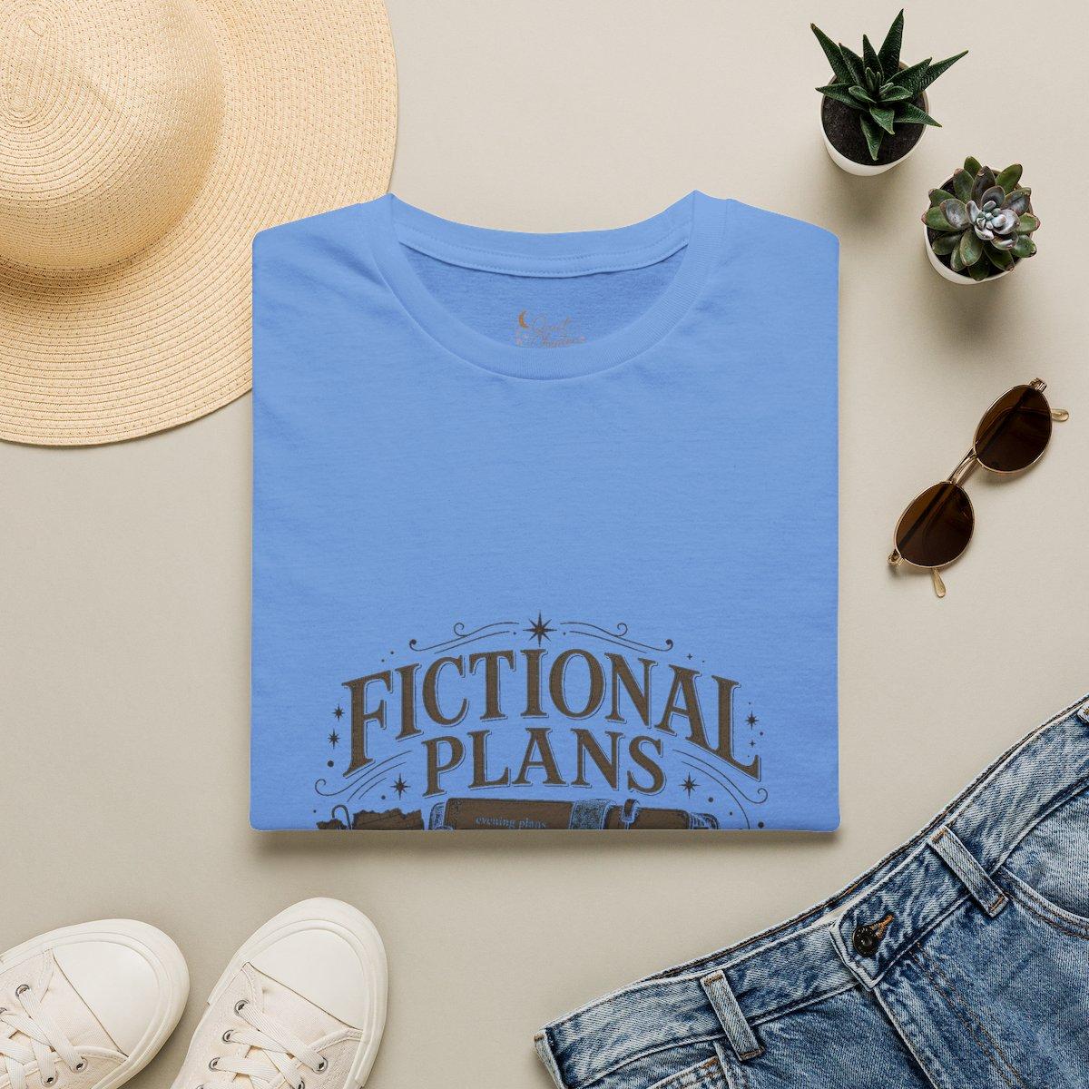 Fictional Plans Shirt, Book Lover T-Shirt, Reader Planning Tee, Book Club Gift for Readers, Quiet Chapter Apparel - Carolina Blue