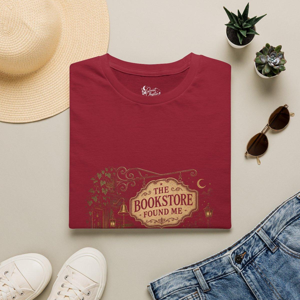 The Bookstore Found Me Shirt, Book Lover T-Shirt, Literary Reader Tee, Bookstore Gift for Readers, Quiet Chapter Apparel - Cardinal Red
