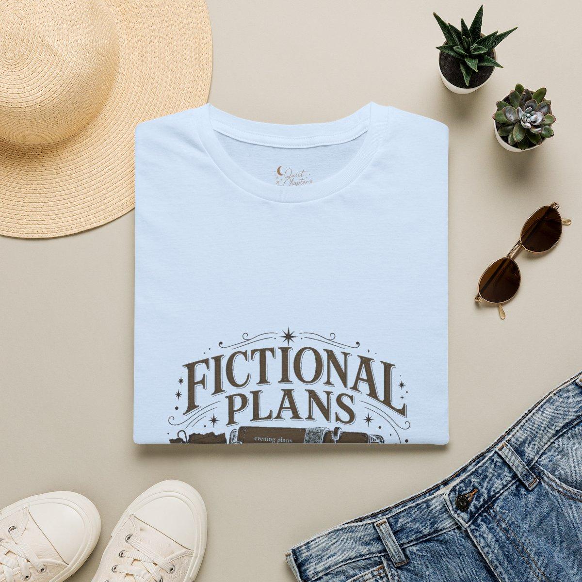 Fictional Plans Shirt, Book Lover T-Shirt, Reader Planning Tee, Book Club Gift for Readers, Quiet Chapter Apparel - Light Blue