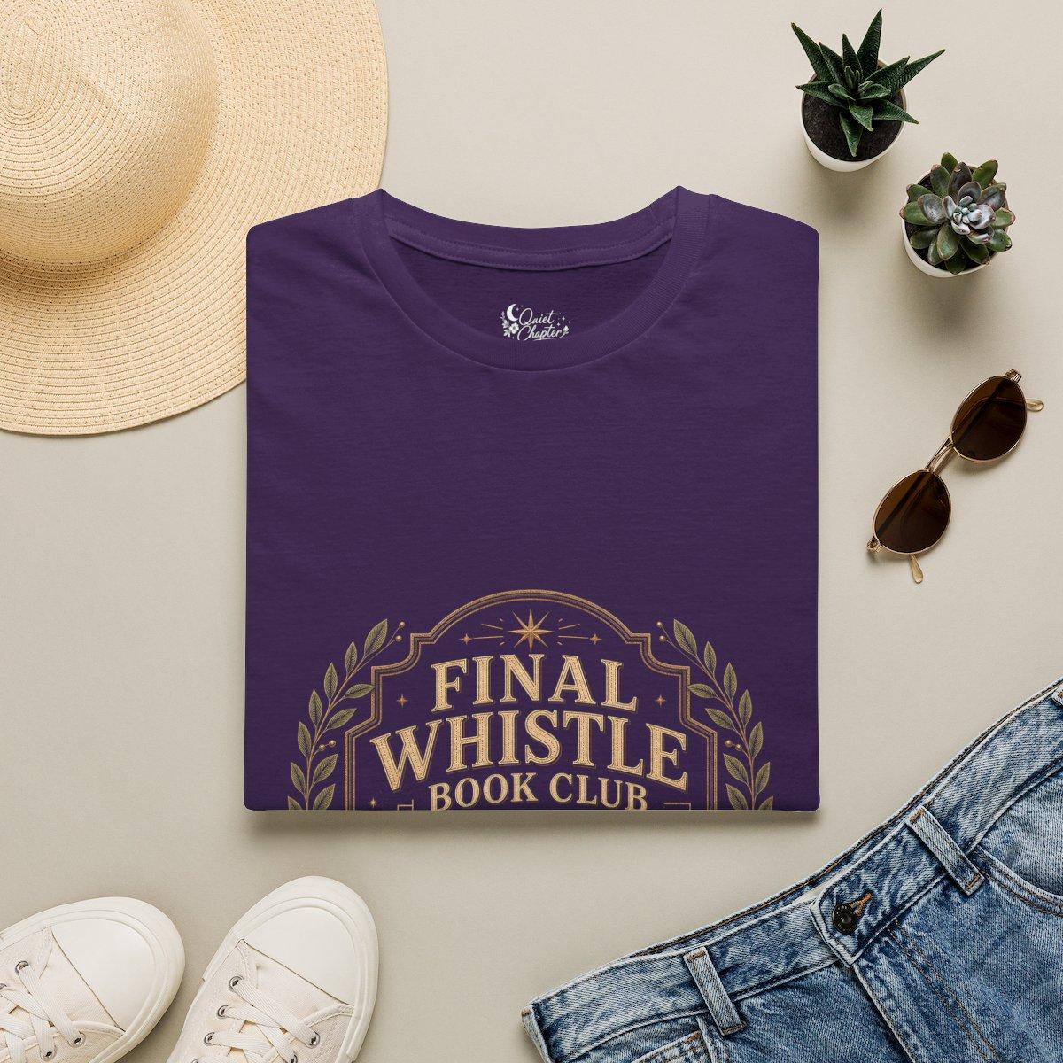 Final Whistle Book Club Shirt, Book Lover Football T-Shirt, Reader Club Match Day Tee, Quiet Chapter Apparel - Purple