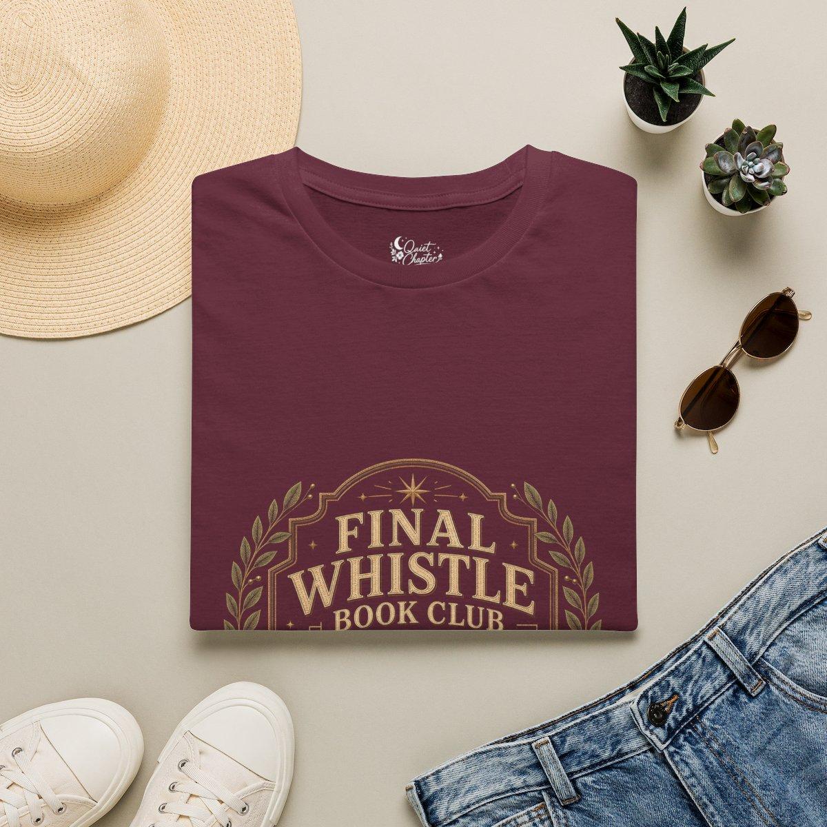 Final Whistle Book Club Shirt, Book Lover Football T-Shirt, Reader Club Match Day Tee, Quiet Chapter Apparel - Maroon