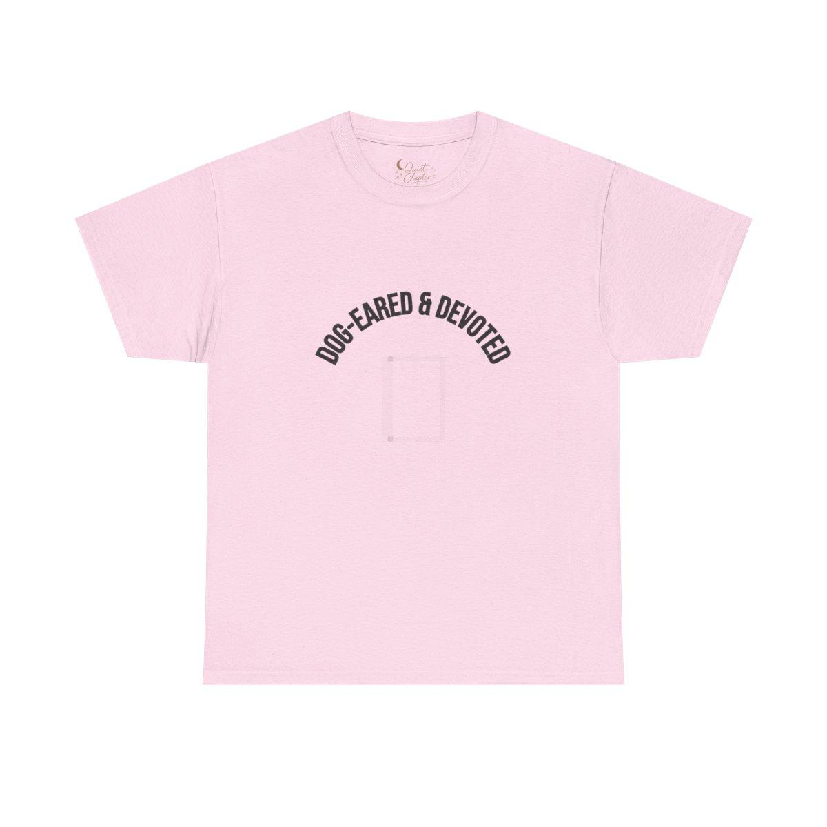 Dog Eared and Devoted Shirt, Book Lover T-Shirt, Bookish Tee, Reader Gift, BookTok Shirt, Literary Girl Tee, Charcoal Reading Shirt - light pink