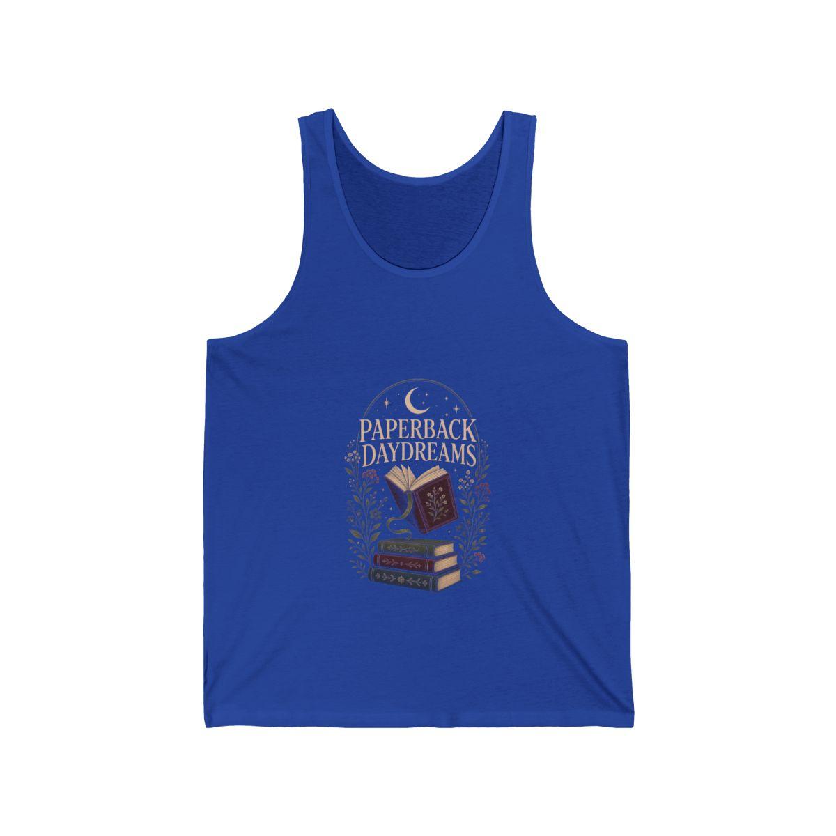 Paperback Daydreams Tank Top, Book Lover Summer Shirt, Cozy Literary Reader Gift, Quiet Chapter Apparel - True Royal