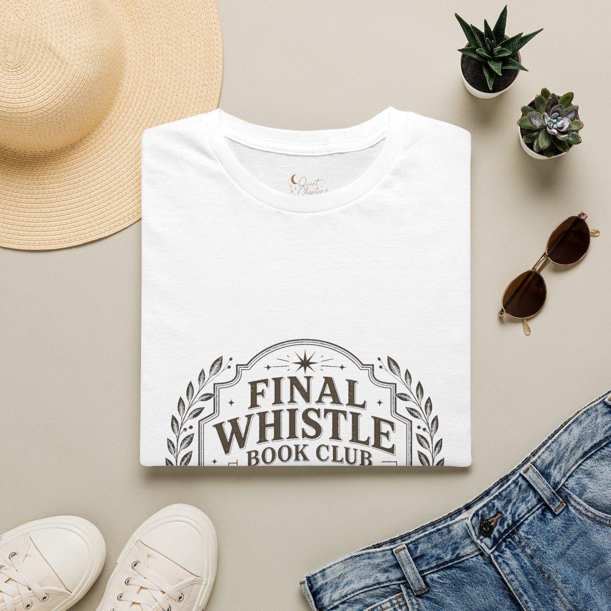 Final Whistle Book Club Shirt, Book Lover Football T-Shirt, Reader Club Match Day Tee, Quiet Chapter Apparel - White