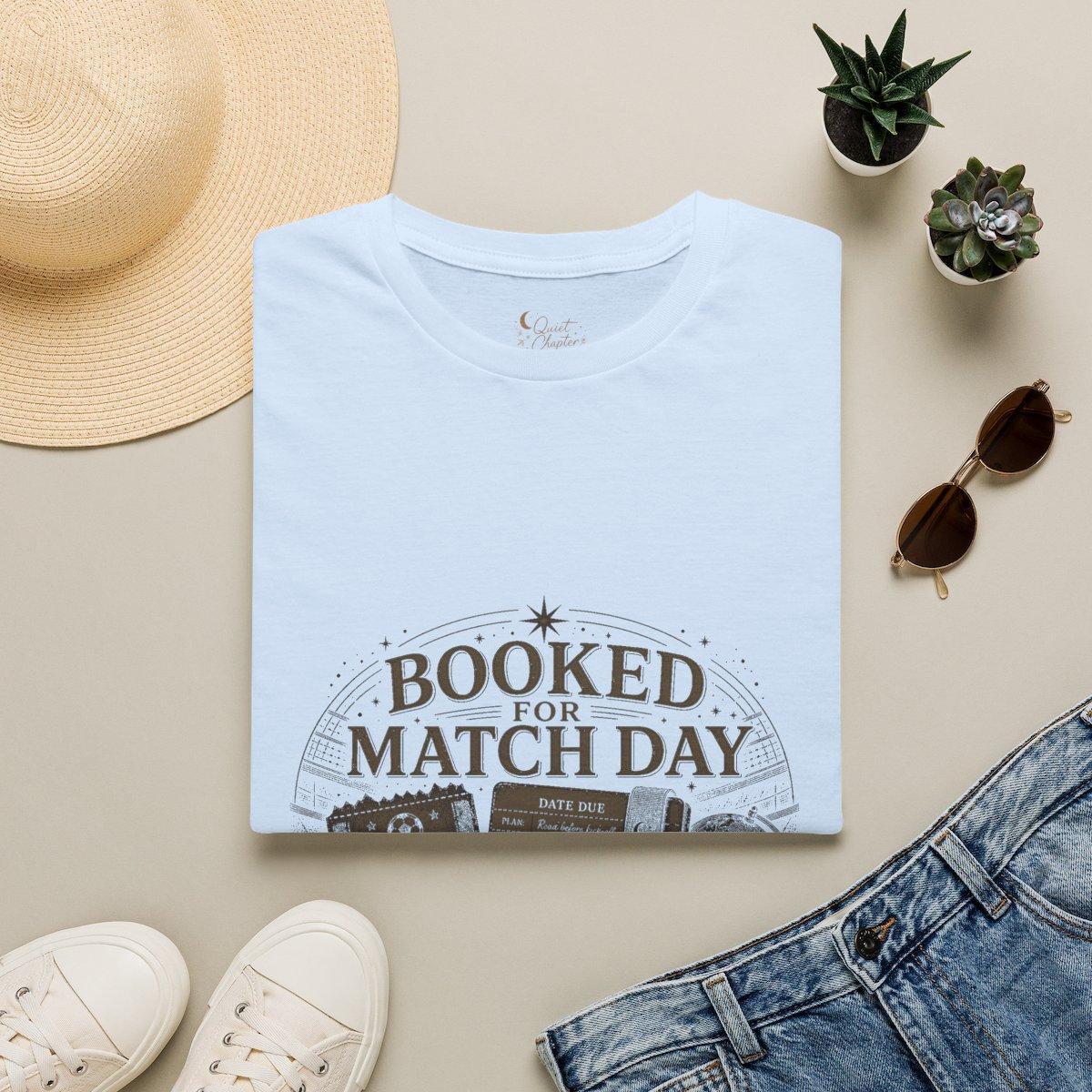 Booked For Match Day Shirt, Book Lover Football T-Shirt, Global Tournament Reader Tee, Quiet Chapter Apparel - Light Blue