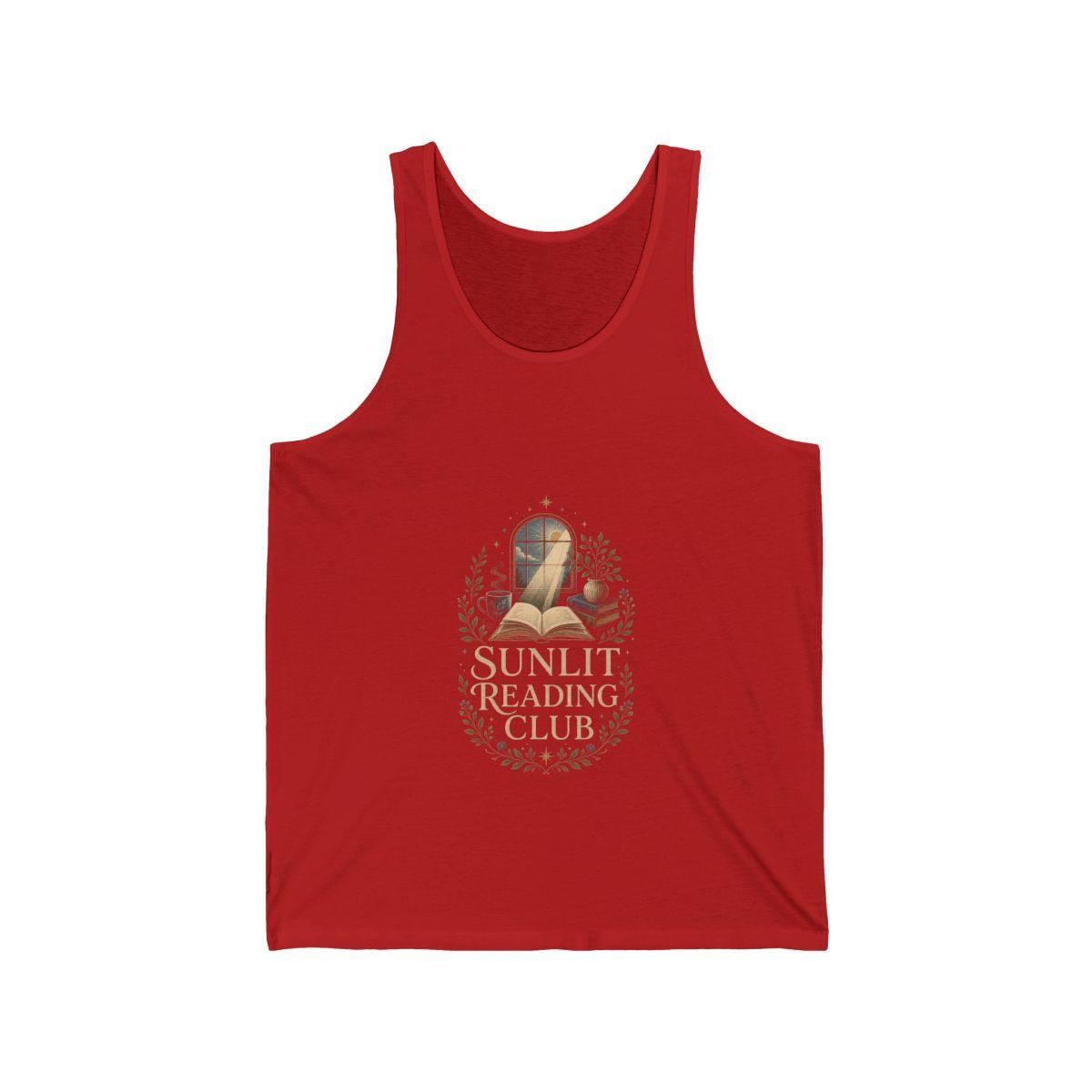 Sunlit Reading Club Tank Top, Cozy Book Lover Shirt, Literary Summer Reader Gift, Quiet Chapter Apparel - Red