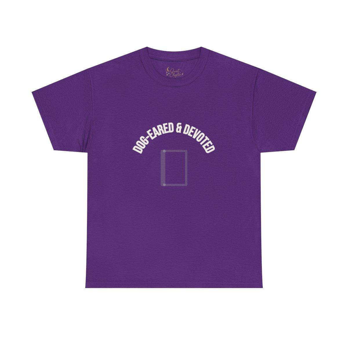 Dog Eared and Devoted Shirt, Book Lover T-Shirt, Bookish Tee, Reader Gift, BookTok Shirt, Literary Girl Tee, Charcoal Reading Shirt- purple