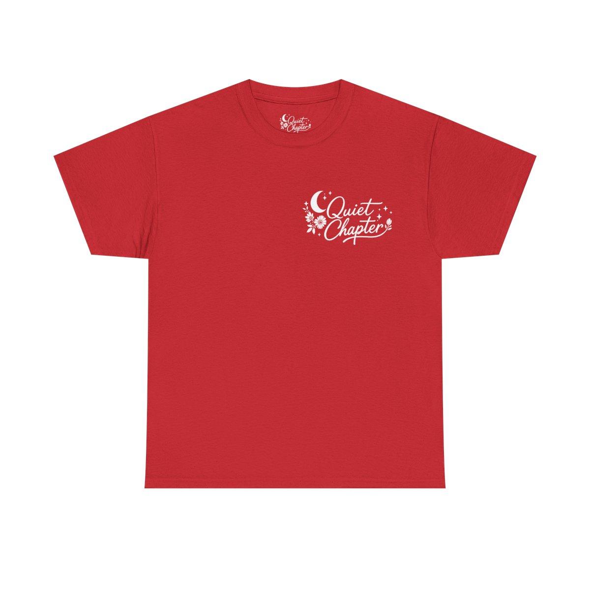 Quiet Chapter T-Shirt | Moon and Stars Bookish Tee - red