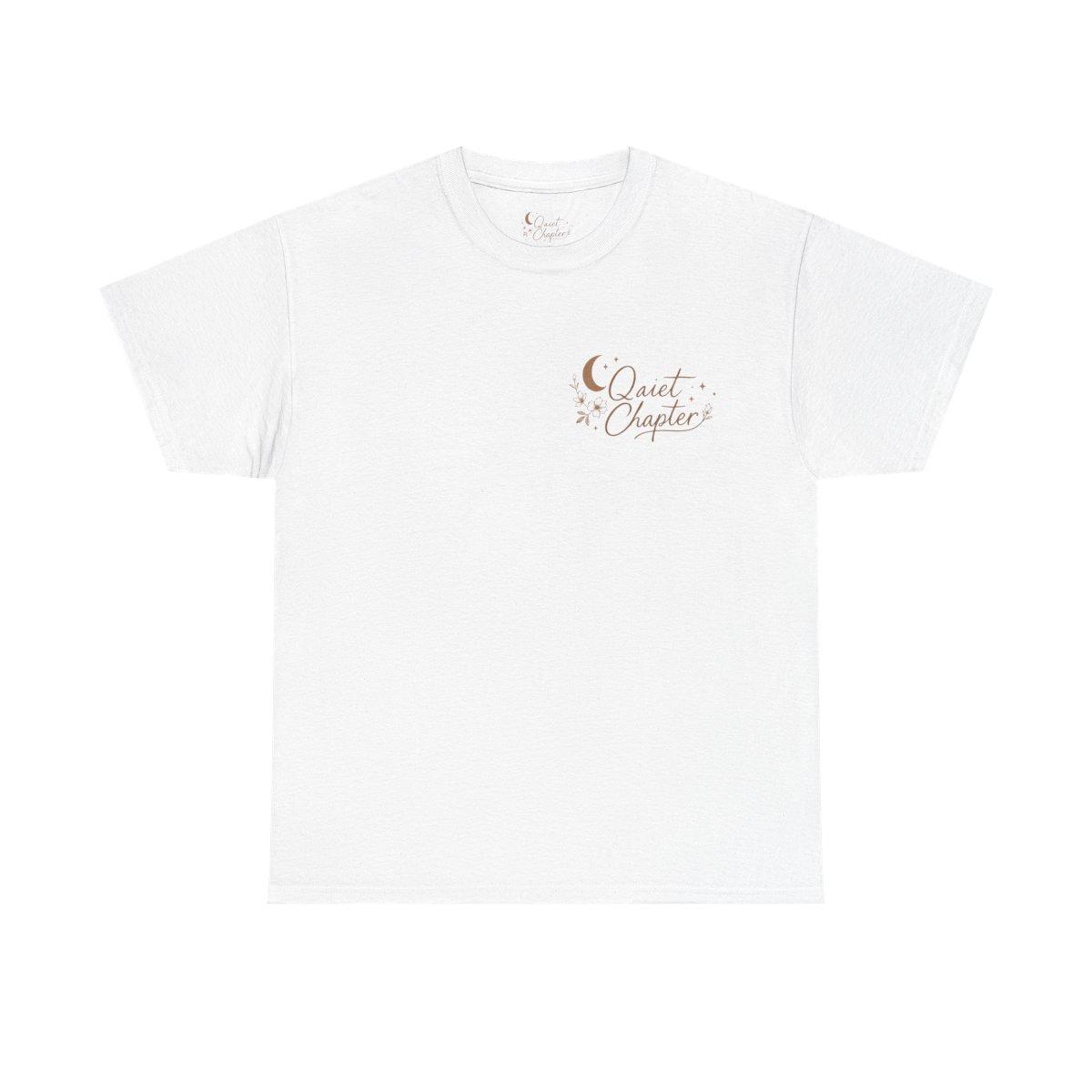 Quiet Chapter T-Shirt | Moon and Stars Bookish Tee - white