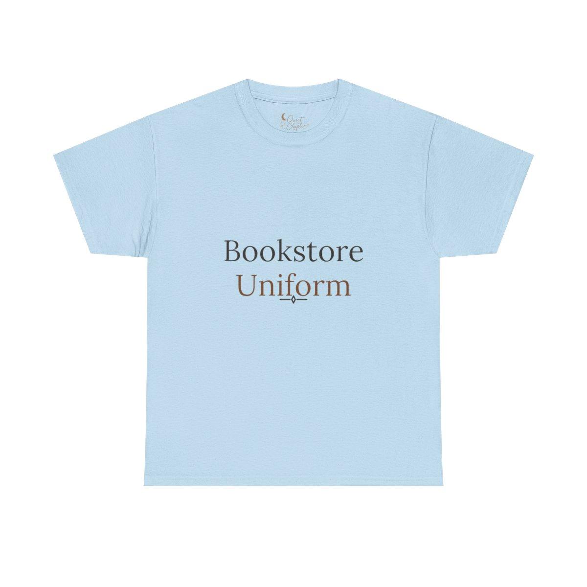 Bookstore Uniform Dark Tee Literary Reader T-Shirt | Quiet Chapter - light blue