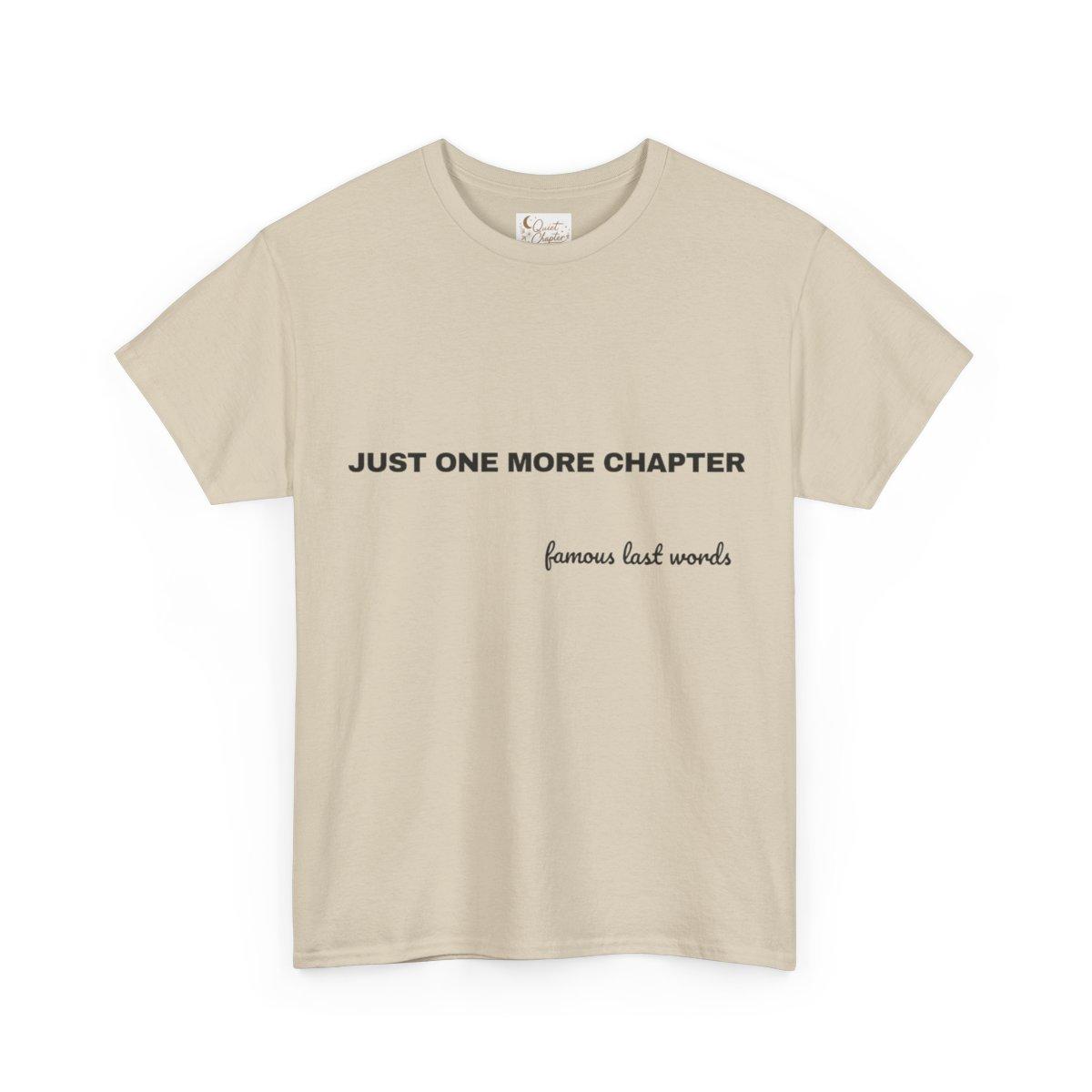 Just One More Chapter Shirt, Book Lover T-Shirt, Bookish Tee, Reader Gift, BookTok Shirt, Literary Girl Tee, Pink Reading Shirt Quiet Chapter - sand