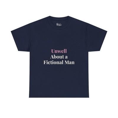 Unwell About a Fictional Man Shirt, Book Boyfriend Tee, Romance Reader Shirt, BookTok T-Shirt, Dark Romance Gift, Literary Girl Tee Quiet Chapter - navy