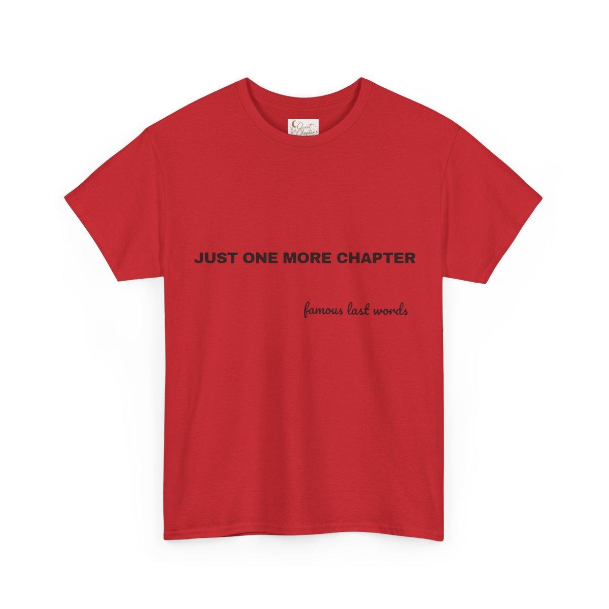 Just One More Chapter Shirt, Book Lover T-Shirt, Bookish Tee, Reader Gift, BookTok Shirt, Literary Girl Tee, Pink Reading Shirt Quiet Chapter - red