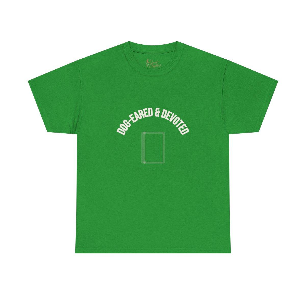 Dog Eared and Devoted Shirt, Book Lover T-Shirt, Bookish Tee, Reader Gift, BookTok Shirt, Literary Girl Tee, Charcoal Reading Shirt- irish green