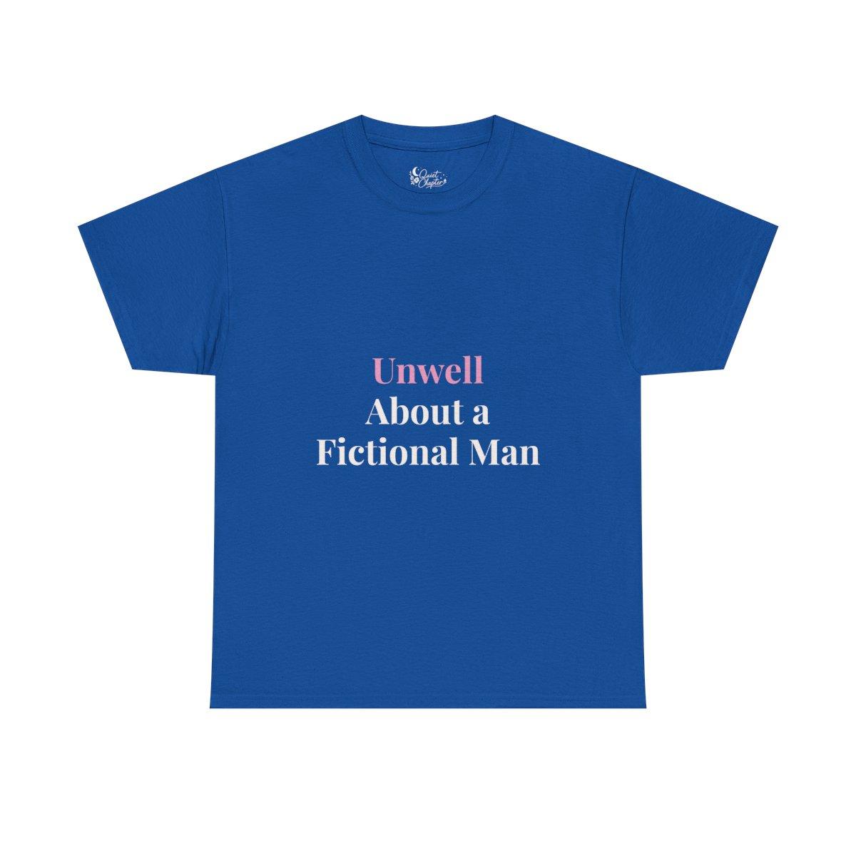 Unwell // About a // Fictional Man — dark tee - royal